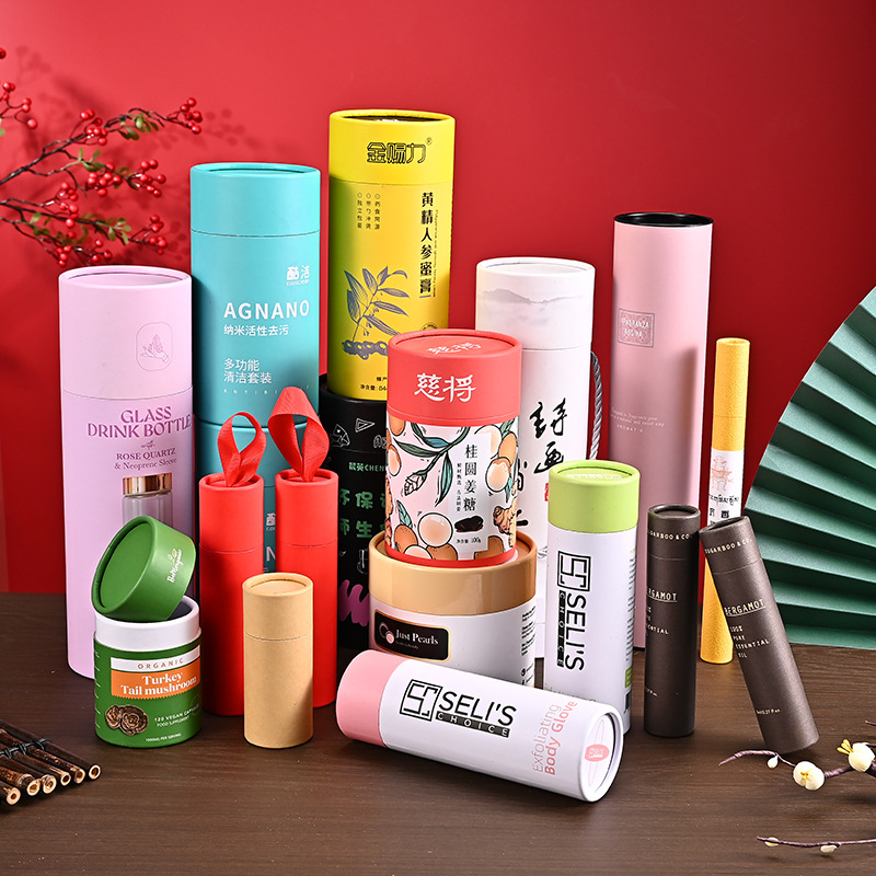 Art-style lightweight paper can boxes, eco sustainable packaging for sesame oil and daily goods