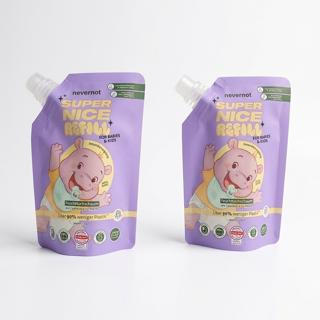 Food grade kids hand soap pouch, liquid hand soap packaging bag for children