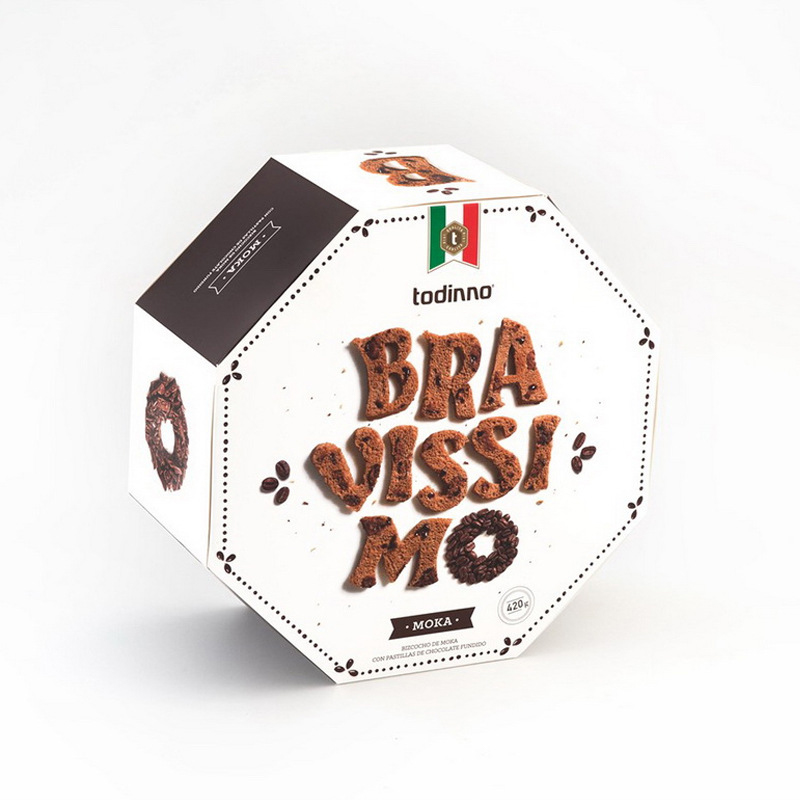 Custom hexagon premium food gift box for mocha cookies