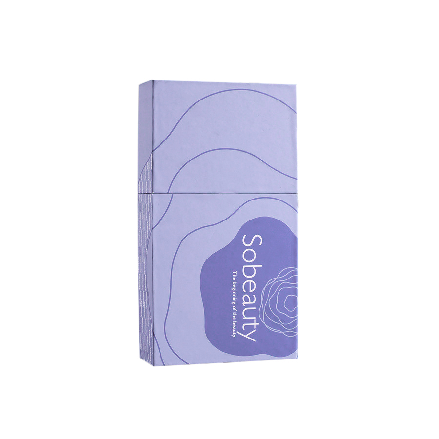 Purple double door cosmetic gift box with custom molded EVA foam insert for beauty tools packaging