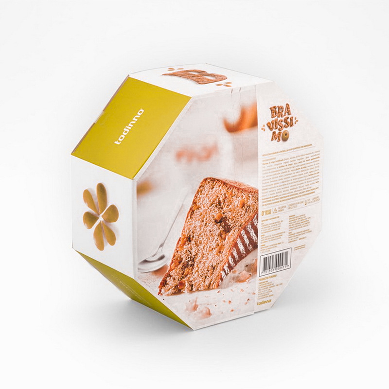 Premium hexagonal cookie gift box, rigid octagonal mocha biscuit food packaging box with Italian style custom print